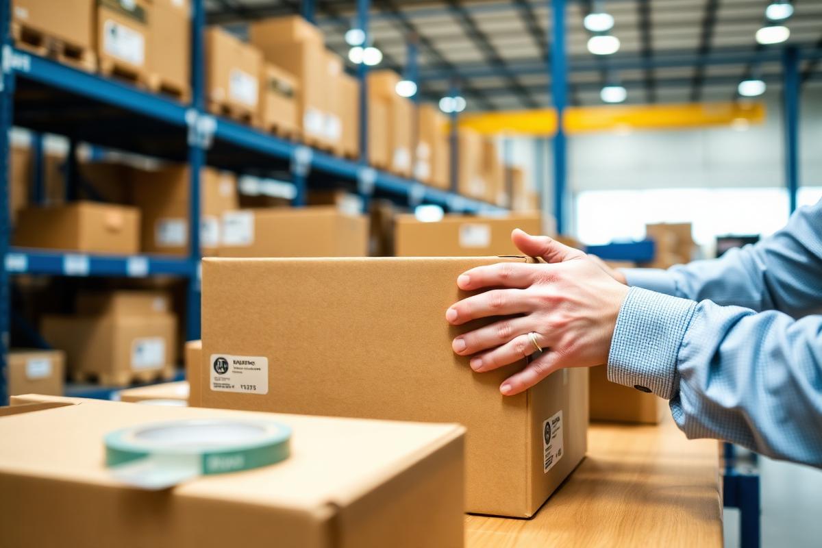 Medewerker verpakt orders in het fulfilment magazijn
